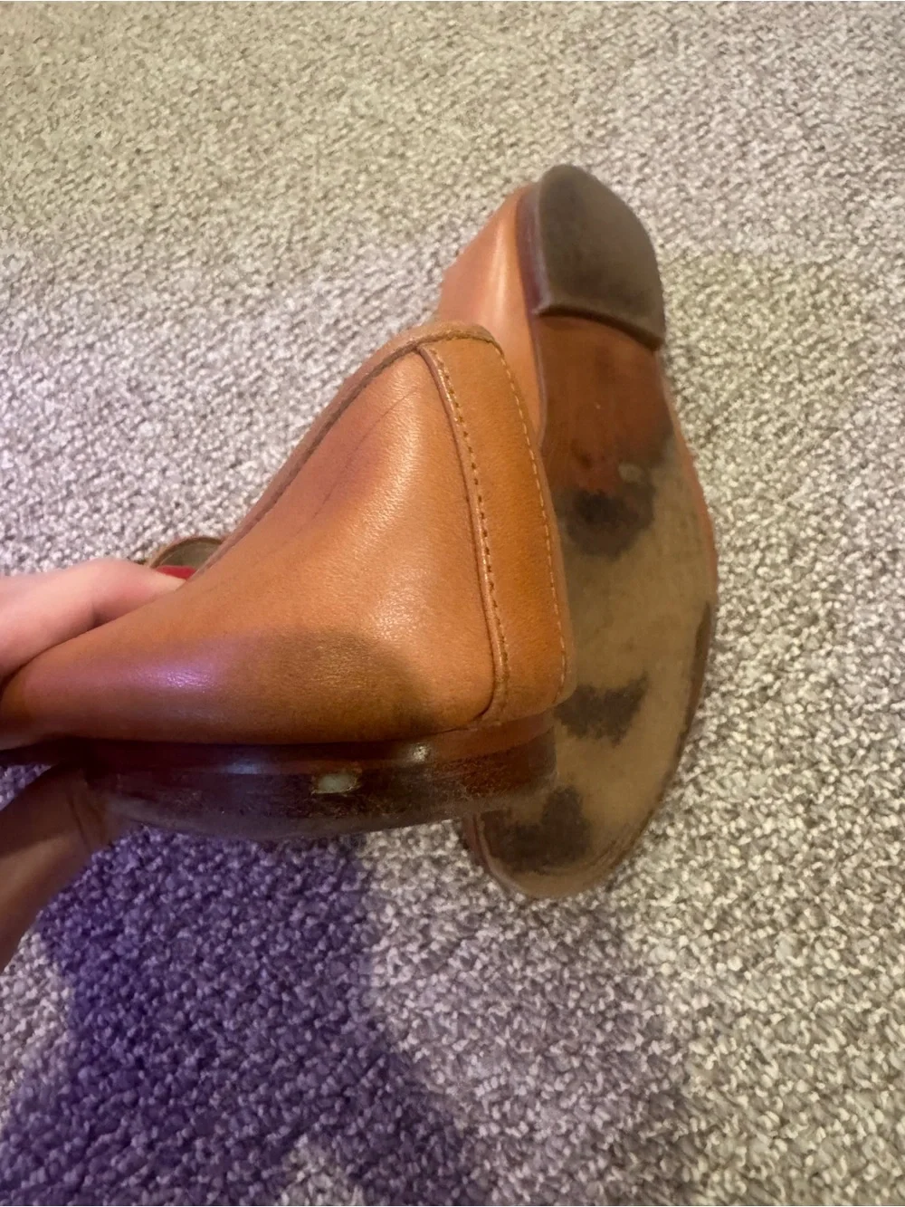 Sam Edelman Women's Tan Leather Bit Loafers with Gold Hardware